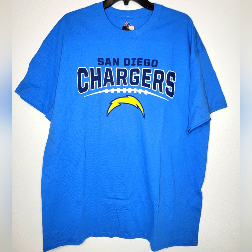 NFL San Diego Chargers Football Men's Blue Tshirt XL Majestic Sports